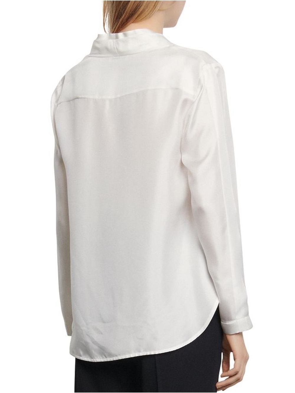 NWT SANDRO Lanna Black 100% Silk Long Sleeve Button-Down Blouse Size Small - Picture 11 of 12